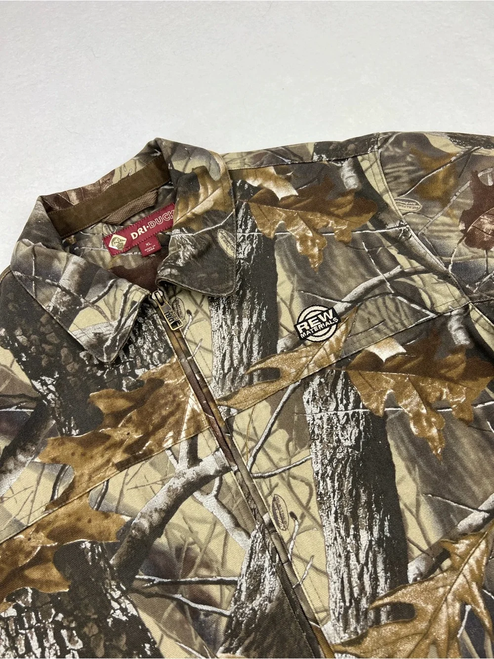 Dri Duck Mens Realtree Camoflauge Heavy Canvas Work Jacket Size XL Full Zip